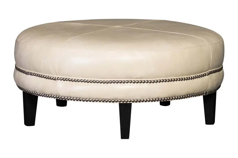 Peterson Round Leather Ottoman – Available in 36″, 42″, or 46″ Diameters