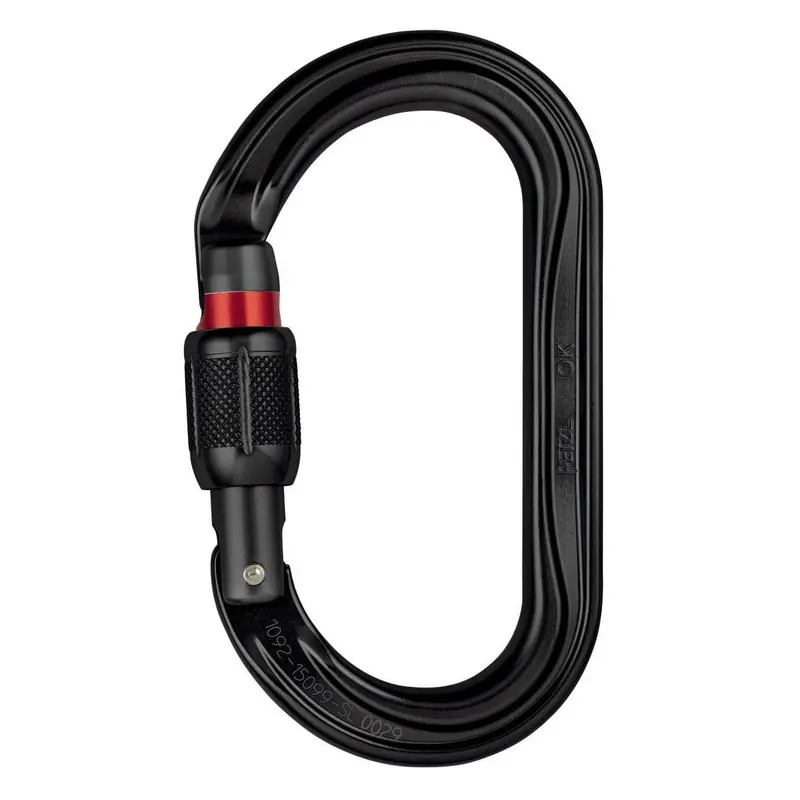 Petzl OK Screw-Lock Carabiner – Symmetrical Oval with Manual Locking Mechanism
