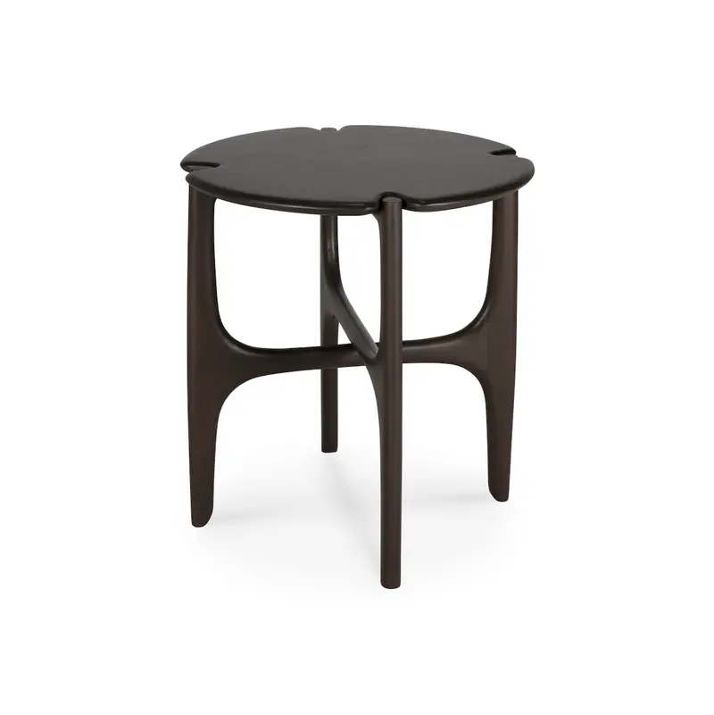 PI Modern Mahogany Side Table in Dark Brown
