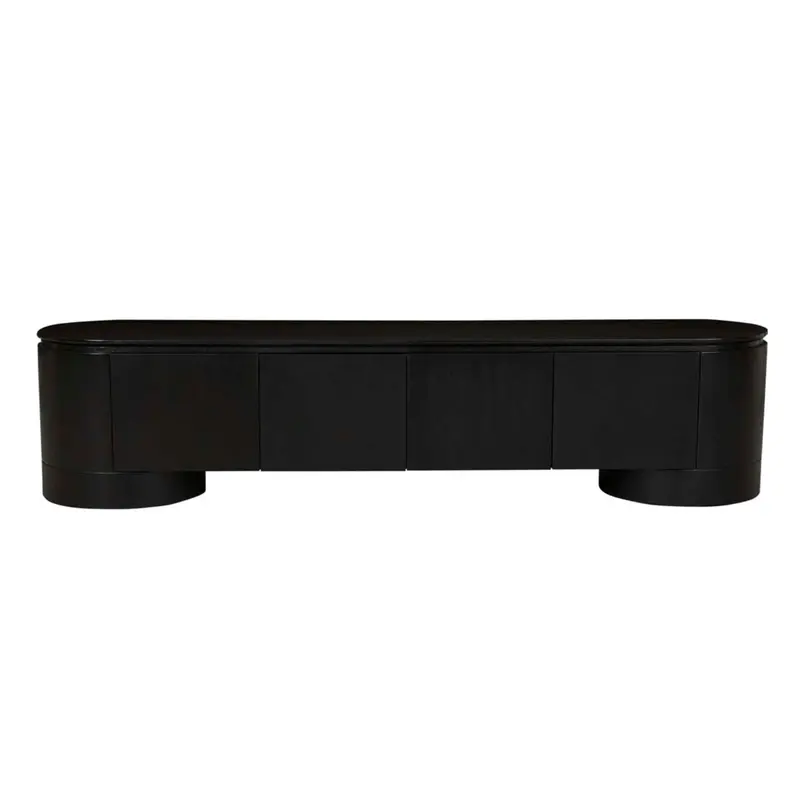 Pluto Black-Finished Entertainment Cabinet – Sleek Media Storage Unit
