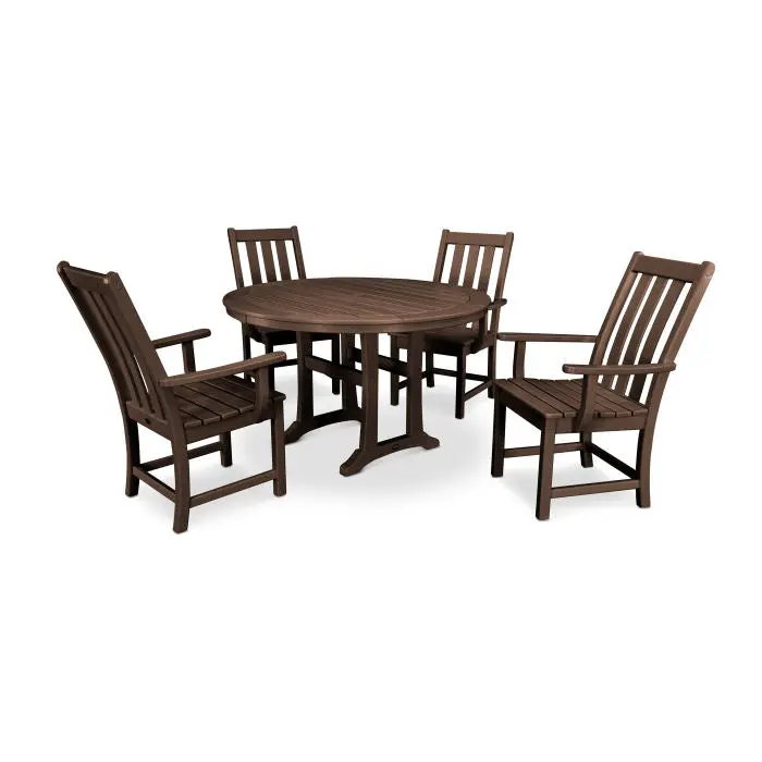 Polywood Vineyard 5-Piece Round Dining Set – Includes Table & Chairs