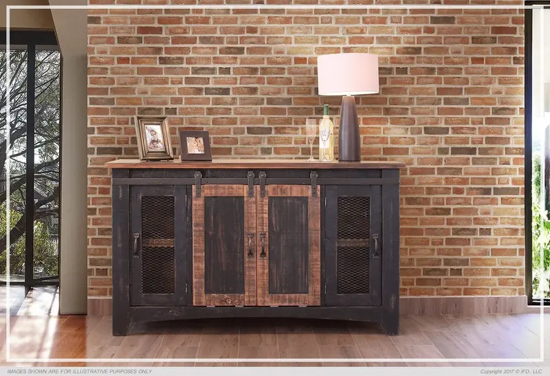 Pueblo Black Matte TV Stand