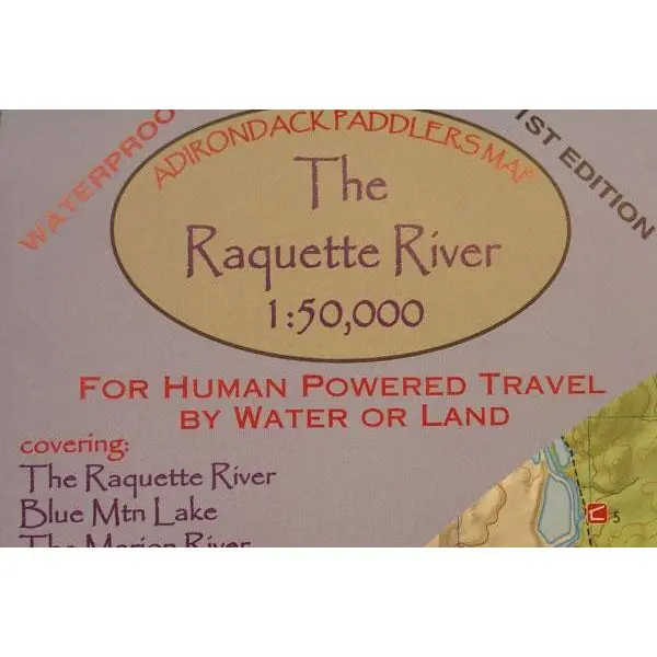 Raquette River Navigational Map for Canoeists and Kayakers