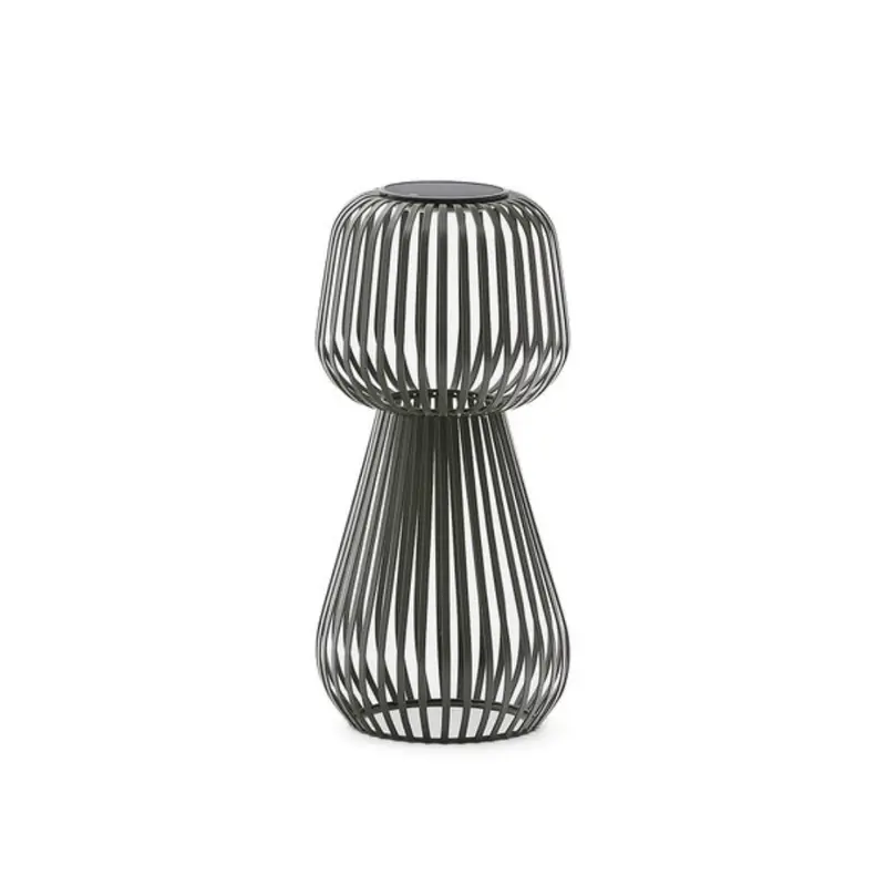 Reiba Solar-Powered Patio Table Lamp in Emerald Green