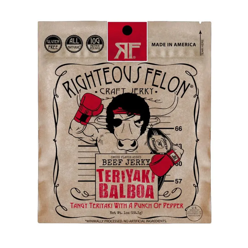 Righteous Felon Teriyaki Balboa Beef Jerky (1 oz)