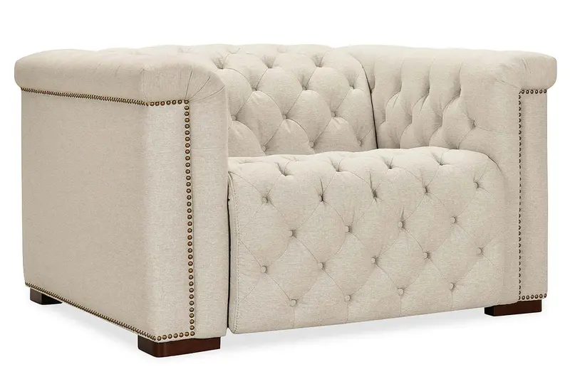 Savion Beach Quick-Ship Chesterfield Reclining Armchair