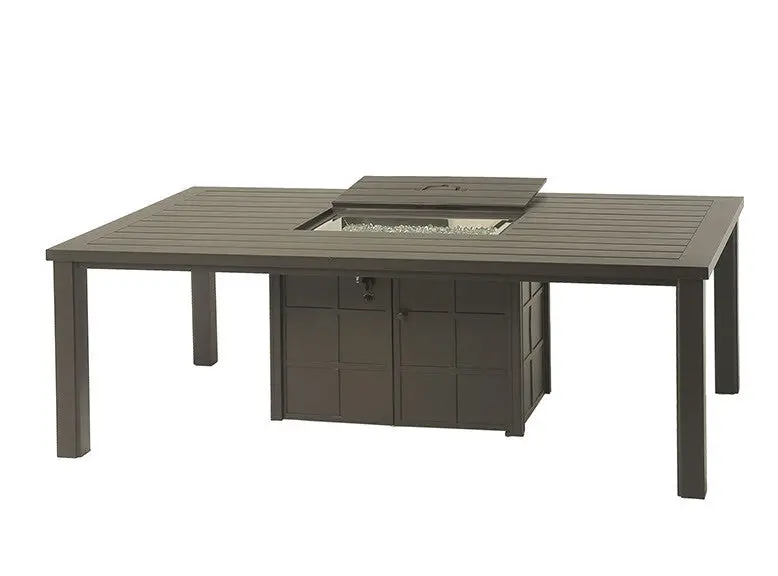 Sherwood 84-Inch Fire Pit Dining Table – Gas-Powered Entertaining Center
