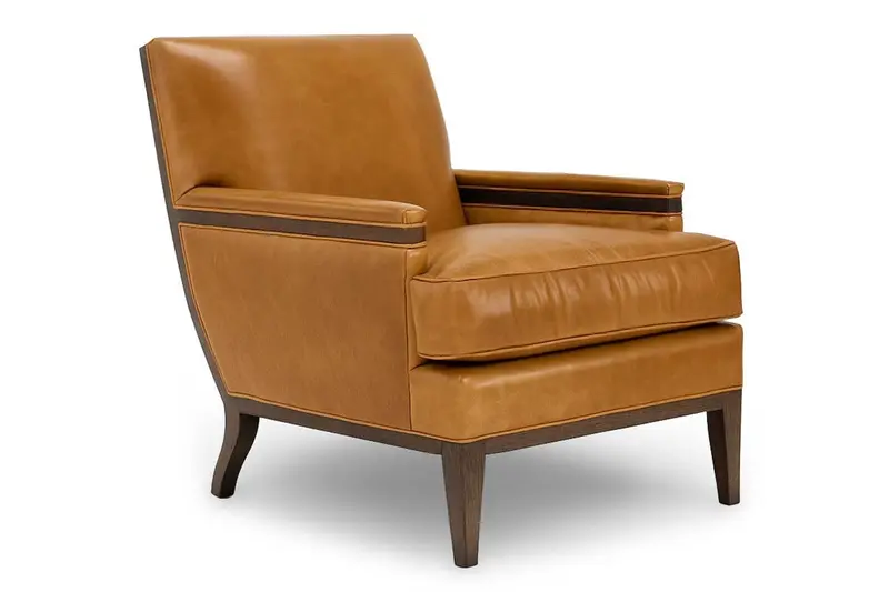 Silas Leather Accent Chair – Transitional Upholstered Design