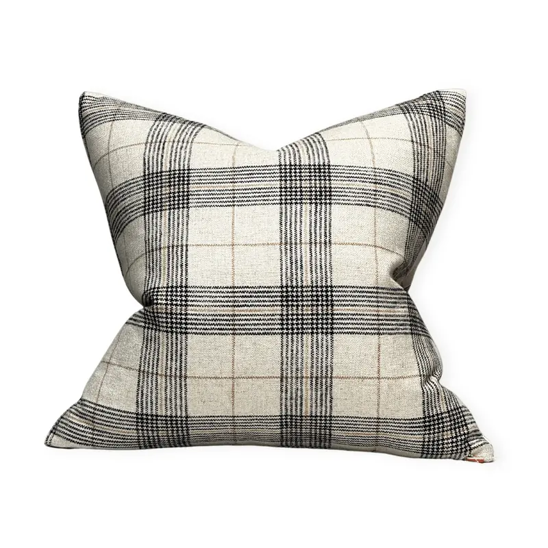 Sky Fall Cognac-Tone Plaid Accent Pillow