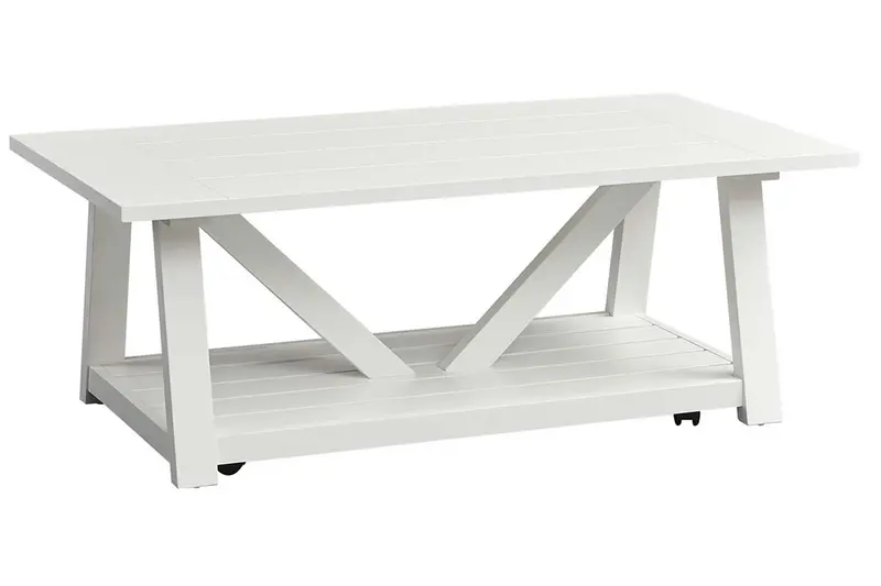 Slater Oyster White Open-Shelf Cottage Cocktail Table