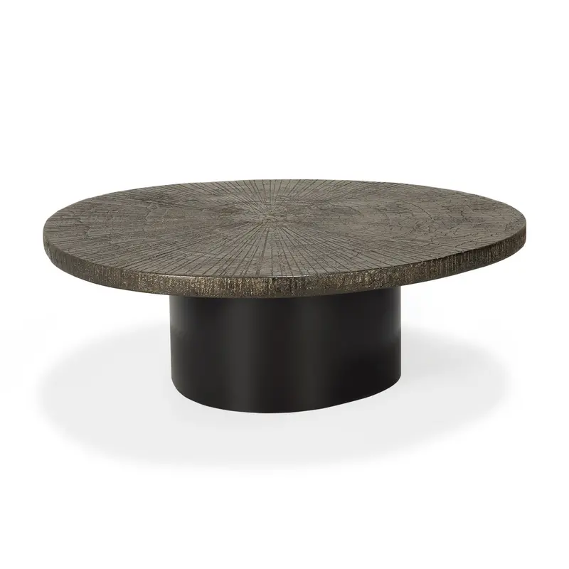 Slice Minerals Coffee Table in Warm Whisky-Colored Resin