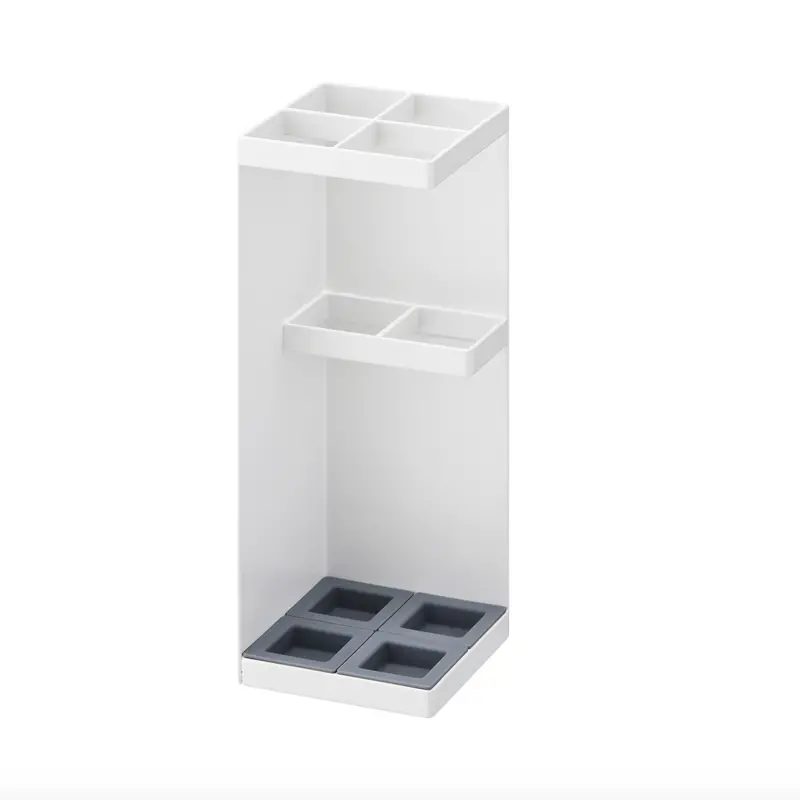 Smart Umbrella Stand in White – Space-Saving Vertical Organizer for Wet Weather Gear