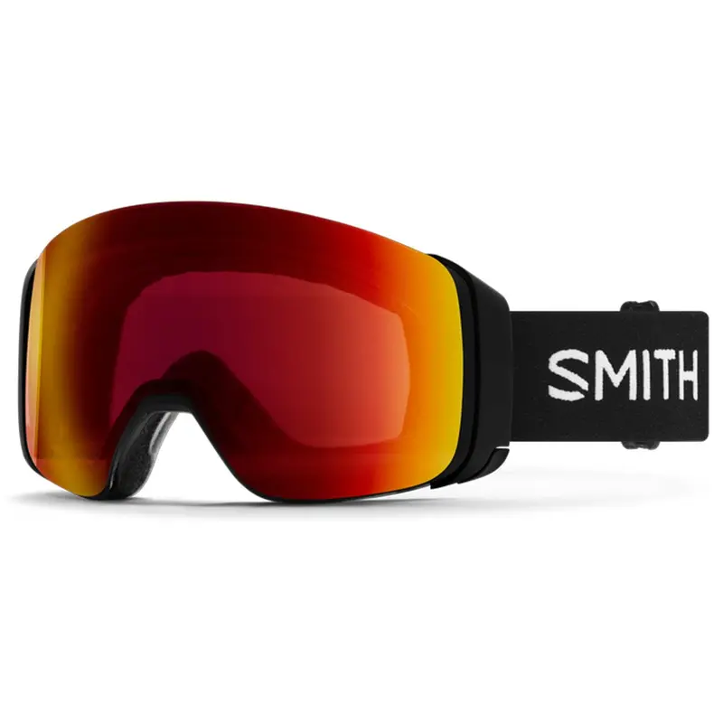 Smith 4D Mag Black Snow Goggles Featuring ChromaPop Sun Red Mirror Lens