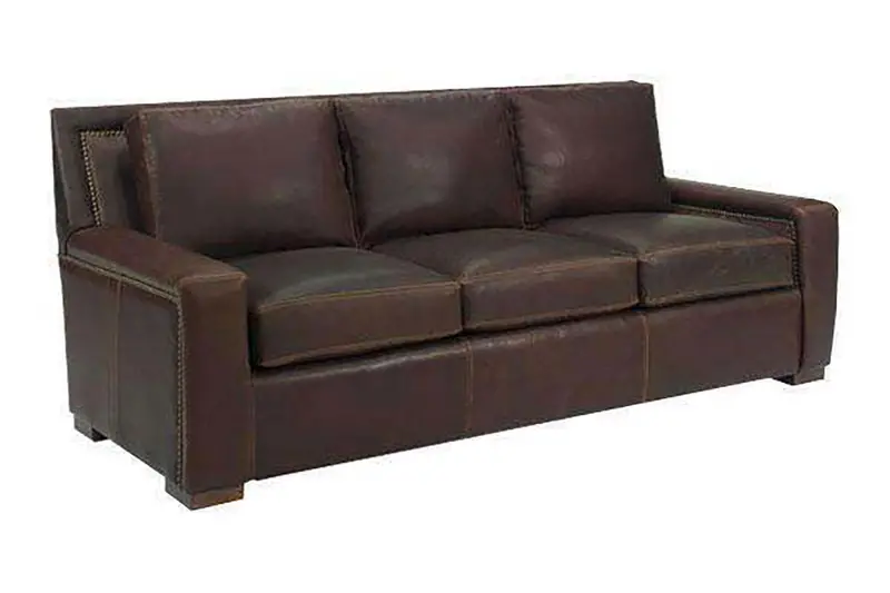 Smith 91″ Leather Sofa – 8-Way Hand-Tied Suspension, Artisan Crafted