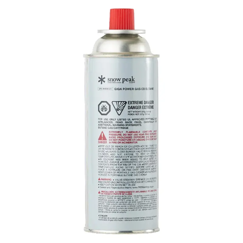 Snow Peak CB-250 Butane Fuel Canister for Camping Stoves