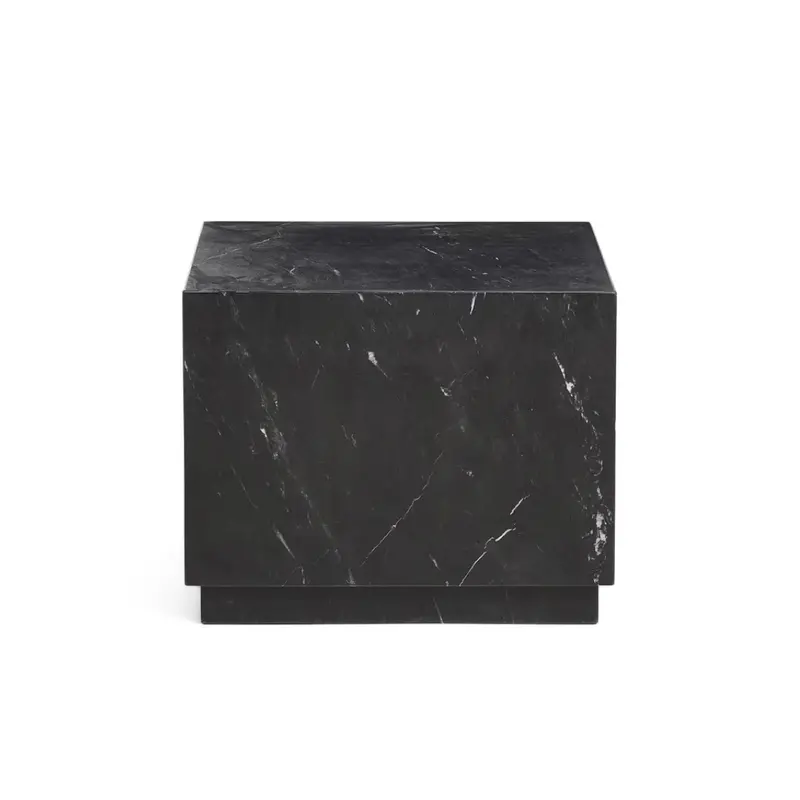 Sorein Marble Accent Side Table in Matte Black Finish