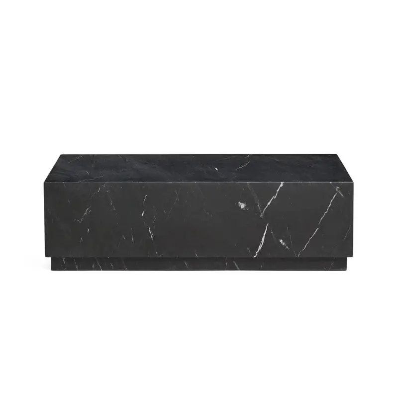 Sorein Marble Coffee Table in Matte Black Finish