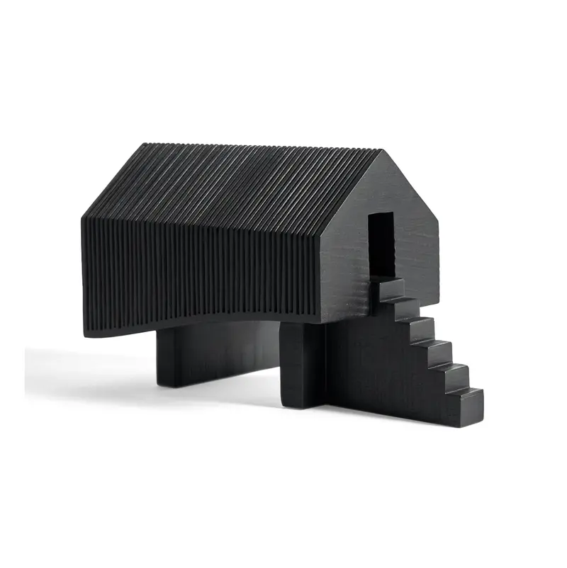 Stilt House Ceramic Sculpture – Contemporary Tabletop Art