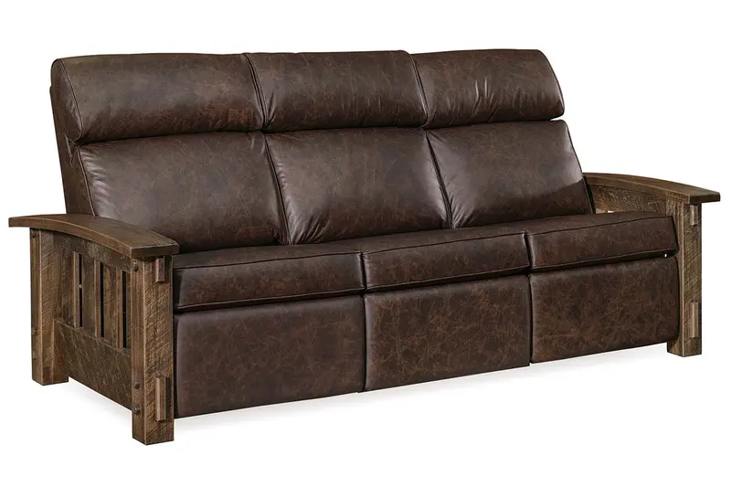 Stockton Rough-Sawn Mission Leather Reclining Seating Collection