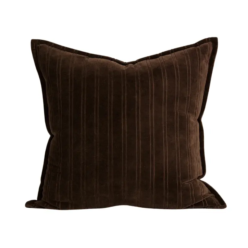 Stria Geometric Cushion in Rich Chocolate