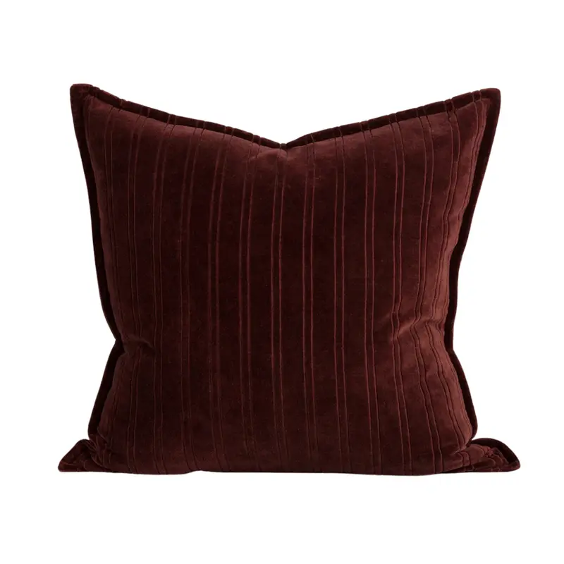 Stria Textured Throw Pillow in Merlot