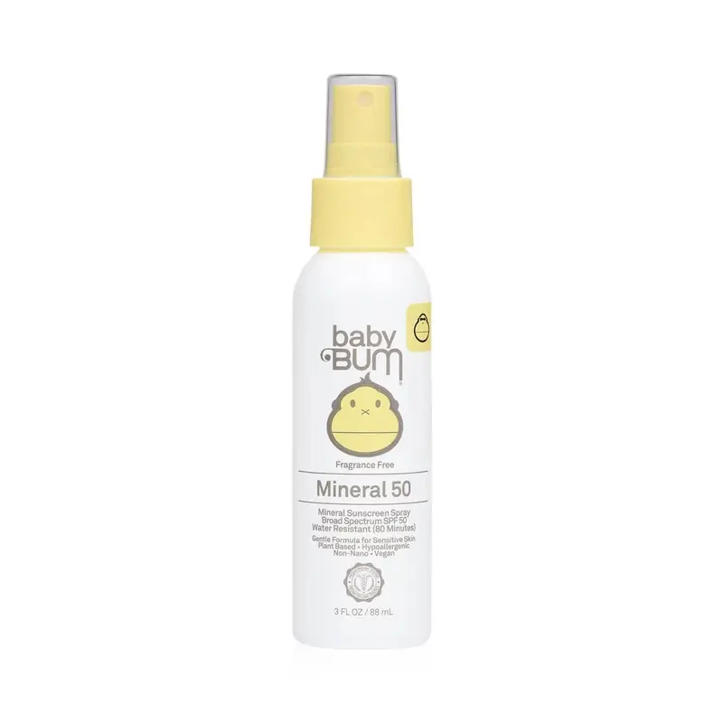 Sun Bum Baby Bum Mineral Sunscreen Spray SPF 50 – Fragrance-Free, 3 oz