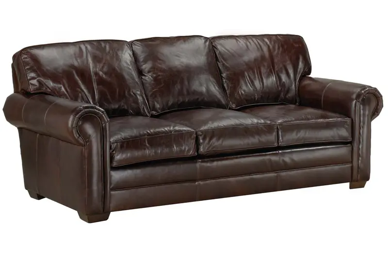 Tanner Leather Pillow-Back Sofa – Convertible Sleeper Option Available