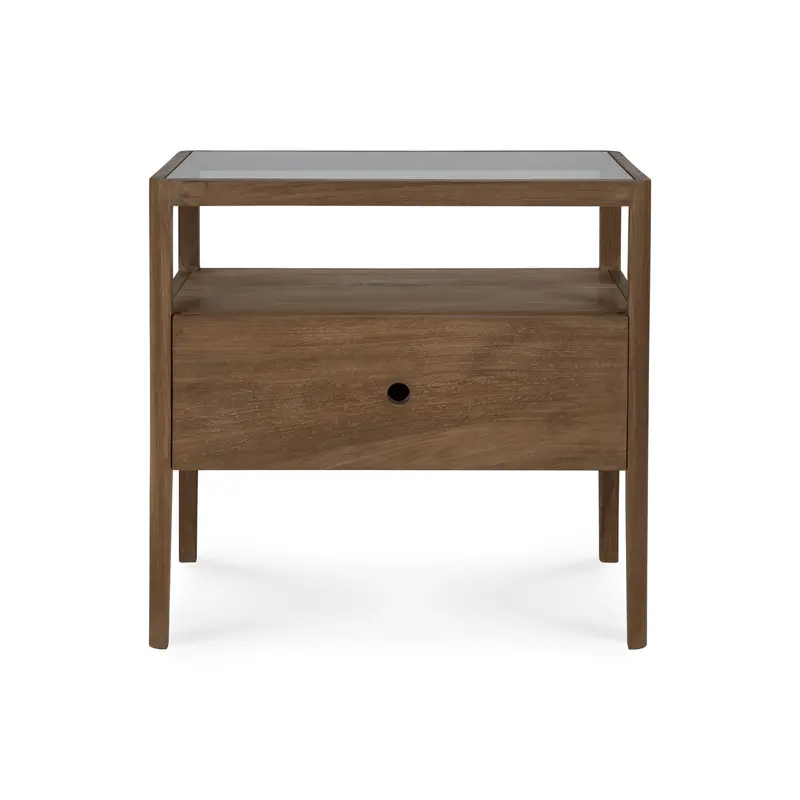 Teak Spindle Bedside Table