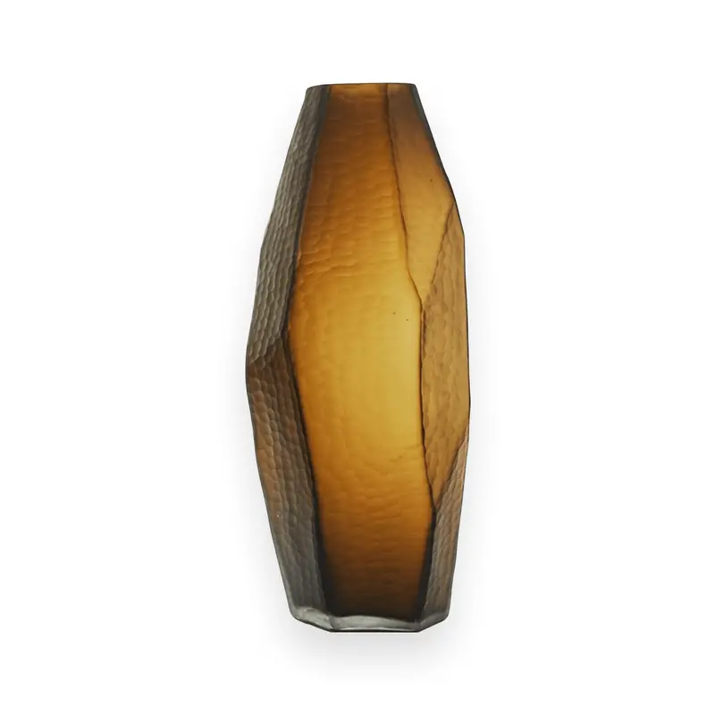 Tierra Hand-Blown Glass Vase in Warm Coffee Hue