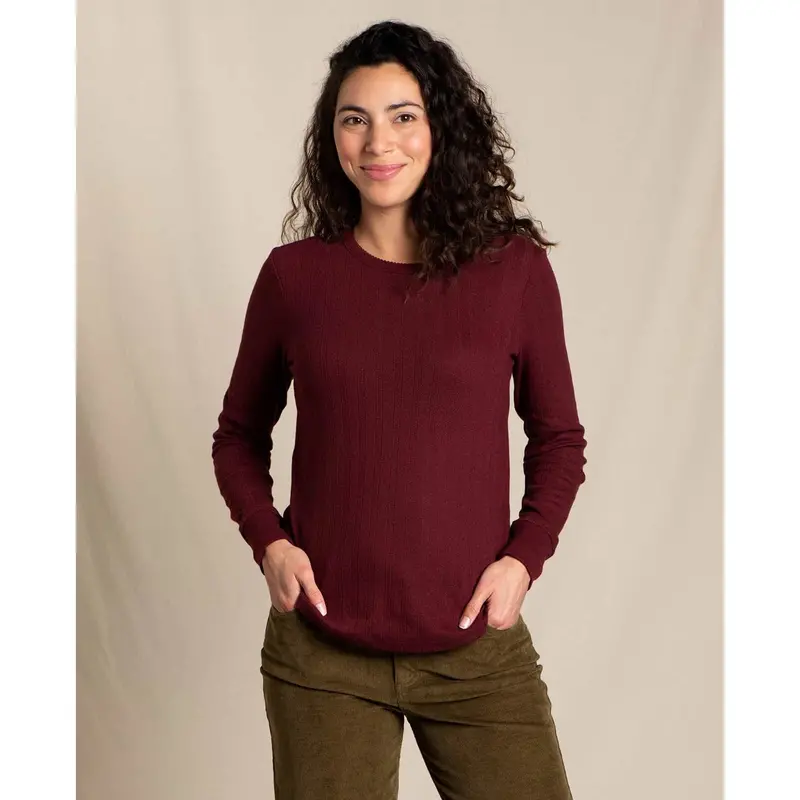Toad&Co Women’s Foothill Pointelle Long-Sleeve Crew – Textured Knit Top