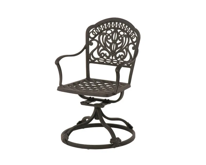 Tuscany Cast Aluminum Swivel Dining Chair – Outdoor Ready