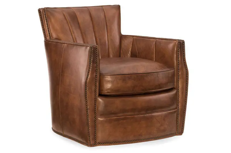 Vander Rook Swivel Accent Chair – Premium Leather, Rotating Base (Out of Stock Until May 2026)