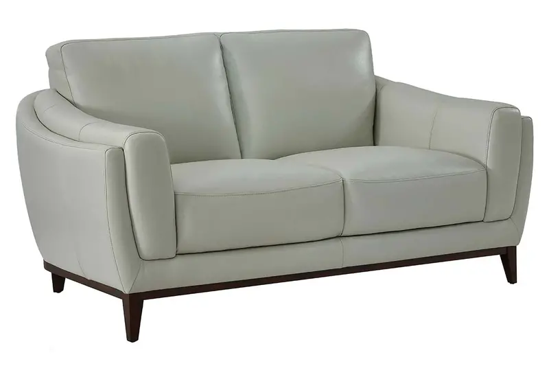 Verne Modern Pillow-Back Leather Loveseat