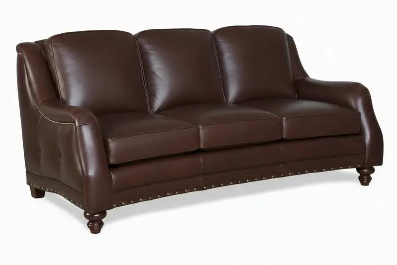 Vernon 84-Inch English Roll-Arm Leather Sofa