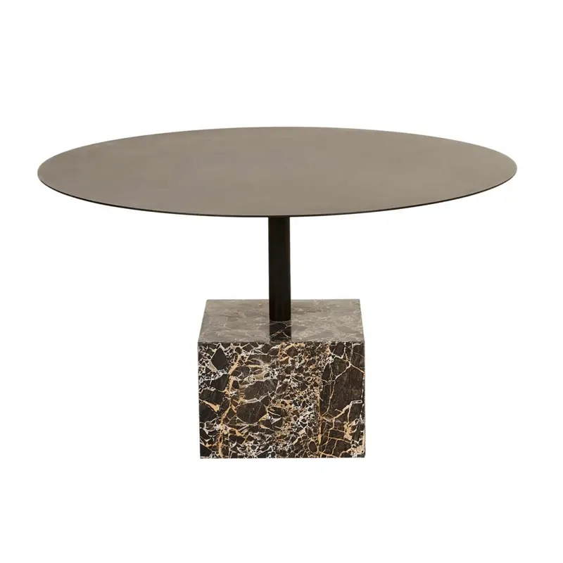Verona Golden Porter Stone Pillar Coffee Table
