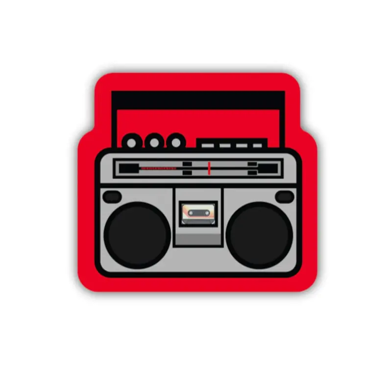 Vintage Boombox Graphic Sticker – Waterproof Vinyl Decal