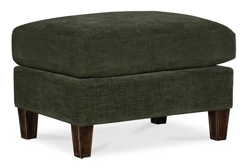 Violet Traditional Pillow-Top Footstool – Fabric Ottoman with Classic Detailing