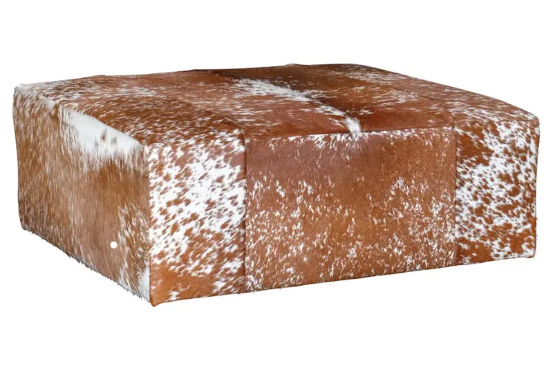 Walker Hair-on-Hide Square Ottoman – 45″