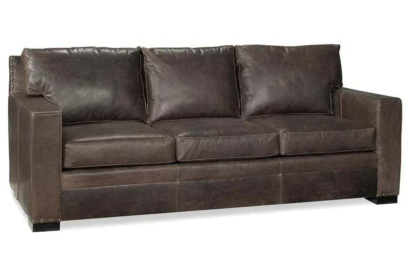 Wellington Leather Sofa Collection – Track-Arm Design with Pillow-Back Cushioning