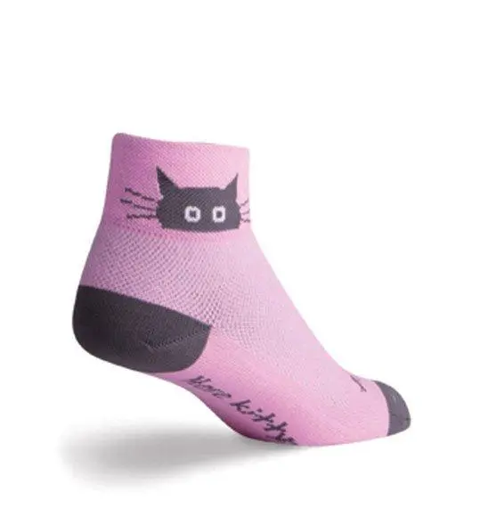 Whiskers Pattern Cycling Socks – 2-Inch Low-Cut Style for Women by SockGuy