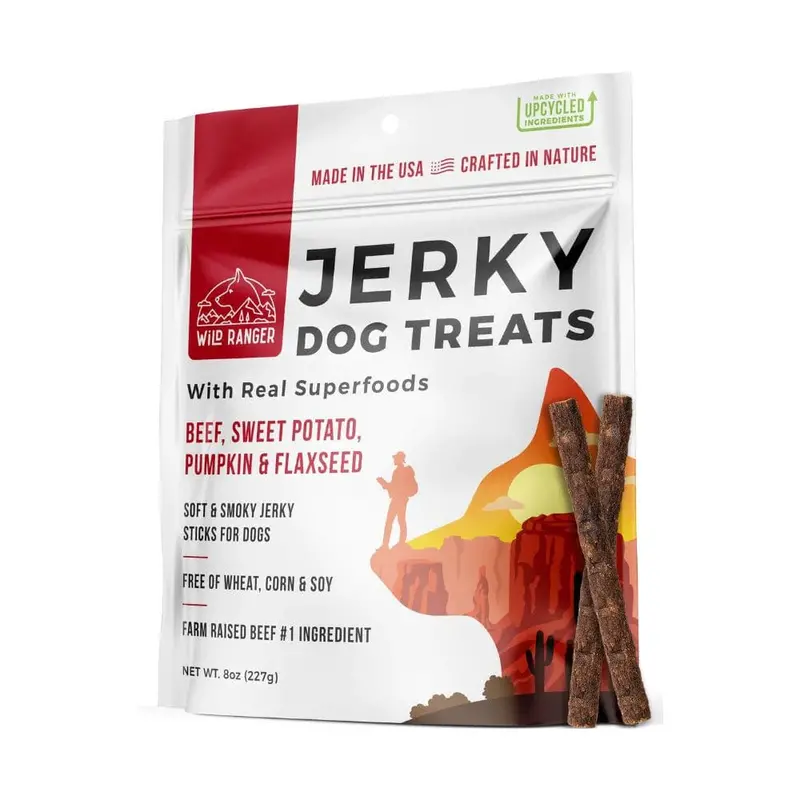 Wild Ranger Beef Jerky Dog Treats – 8 oz Bag