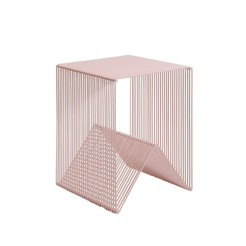 Willowby Cube Side Table in Blush Velvet