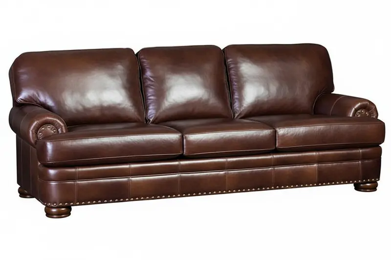 Winfield Oversized Pillowback Leather Sofa Group with Nailhead Accents