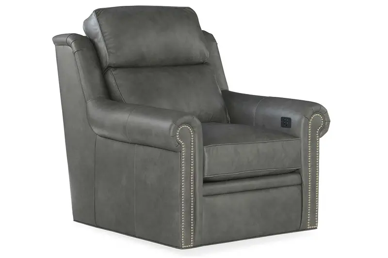 Winston Swivel Power Recliner – Bustle Back Leather Living Room Chair