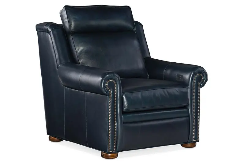 Winston Wall-Hugger Power Recliner – Bustle Back Leather Accent Chair
