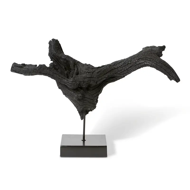Yakisugi-Inspired Branch Sculpture – Charred Wood Aesthetic