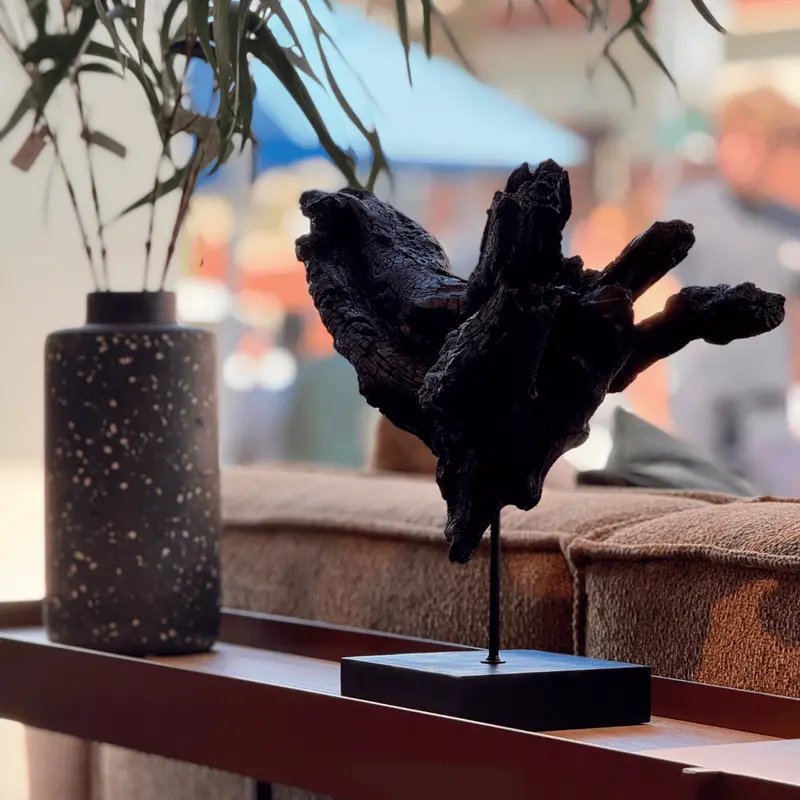 Yakisugi-Inspired Branch Sculpture – Charred Wood Aesthetic