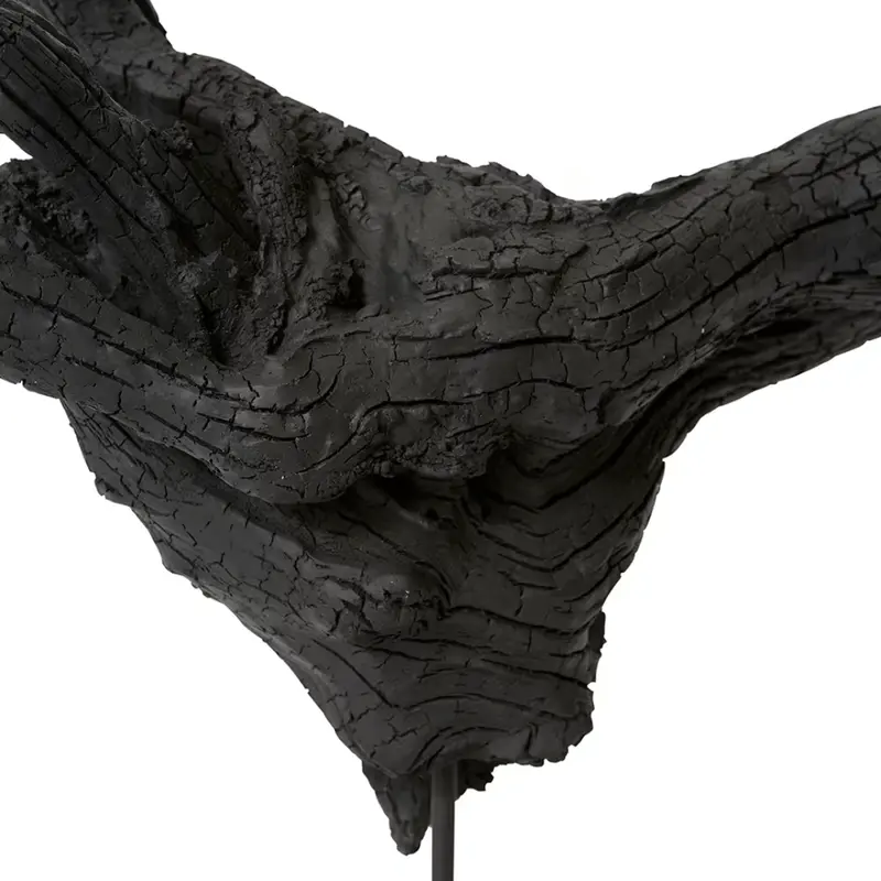 Yakisugi-Inspired Branch Sculpture – Charred Wood Aesthetic