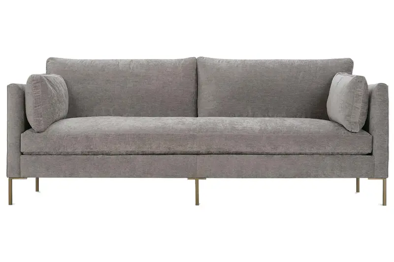 York 90-Inch Minimalist Bench-Style Sofa with Sleek Metal Legs