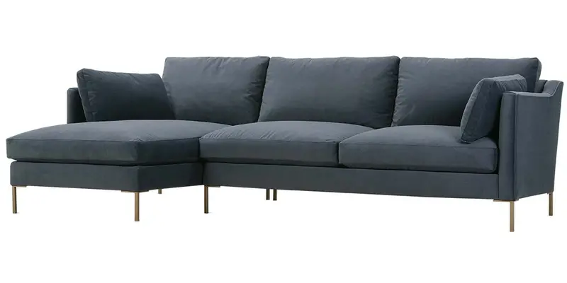 York Two-Section Pillow-Back Sectional with Chaise – Configuration 2